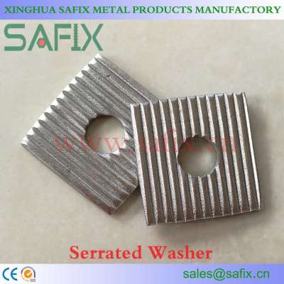 304 316 Stainless Steel Serrate Serrated Square Washer for Stone Facade Fixing System